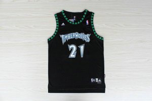 Maillot De Basket Minnesota Timberwolves Kevin Garnett 21 Tissus Sportif Fans Edition Noir